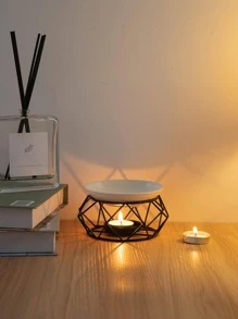 1pc Faceted Essential Oil Lamp Candle Holder For Home Use Gifts Birthday Graduation