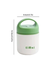 Hộp cơm cách nhiệt bằng thép không gỉ hình chữ cái 1 cái - màu xanh lá - Xem 2