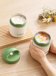 Hộp cơm cách nhiệt bằng thép không gỉ hình chữ cái 1 cái - màu xanh lá - Xem 3