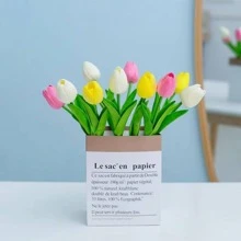 10入組人造花、人造鬱金香、家居裝飾、婚禮、節日、慶典裝飾