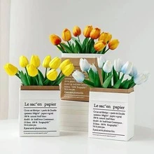 10入組人造花、人造鬱金香、家居裝飾、婚禮、節日、慶典裝飾