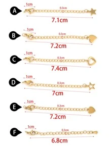 10pcs Stainless Steel Extended Tail Chain Lobster Clasp Tail Chain Bracelet Necklace Closing Extension Chain DIY Jewelry Making Accessories Bracelet Necklace - Yellow Gold - View 4