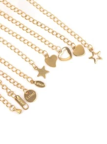 10pcs Stainless Steel Extended Tail Chain Lobster Clasp Tail Chain Bracelet Necklace Closing Extension Chain DIY Jewelry Making Accessories Bracelet Necklace - Yellow Gold - View 2