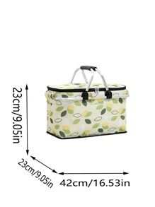 带拉链的彩色树叶图案午餐袋 双手柄保温午餐袋 学校午餐盒 午餐容器 返校午餐套装 学校用品 午餐盒 袋子 家庭必需品 返校用品 - 彩色 - 查看 2