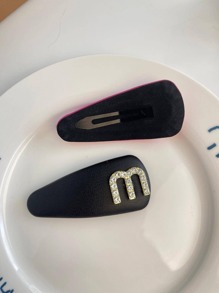 Elegant 2pcs Rhinestone Decor Hair Clip Claw Clips Hair Claws Hair Barrettes, School Stuff, Looks Of Party, Hair Accerssories