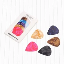 Amishop 吉他撥片 賽璐珞材質 厚度 0.46mm 5入組/包 混色套裝 0.71mm 0.96mm 配件 - 彩色 - 查看 5