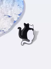 Men's Cartoon Cat Design Brooch, For Jewelry Gift And Party - Multicolor - View 3