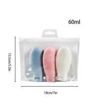 3 件硅胶防漏旅行瓶套装可随身携带可再填充可挤压容器，用于装洗发水、乳液、洗漱用品旅行必需品海滩旅行收纳袋暑假返校旅行必需品、海滩旅行收纳袋、暑假返校学校用品假日露营假日必需品配件迷你女士香水男士香水 - 彩色 - 查看 5