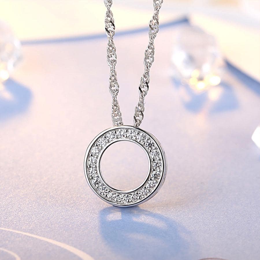 1 Vòng Thanh Lịch Rỗng Dát Đá Cubic Zirconia Mặt Dây Chuyền Vòng Cổ Trang Sức Nữ Có Niên Đại Quà Tặng - Bạc - Xem 1