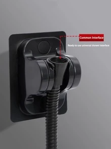 1pc ABS Showerhead Rack, Modern Punch Free Showerhead Holder For Bathroom - Black - View 3