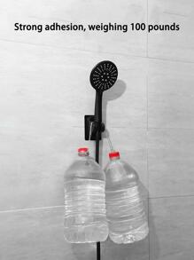 1pc ABS Showerhead Rack, Modern Punch Free Showerhead Holder For Bathroom - Black - View 4