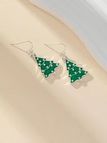 Pendientes largos árbol - Verde - Ver 1