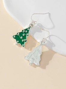 Pendientes largos árbol - Verde - Ver 2