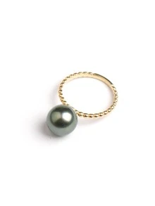 1 Miếng Tối giản Thiết kế Bạc nguyên chất Nhẫn Đối với phụ nữ Với Chi tiết ngọc trai Lễ cưới Đồ trang sức Trang sức cô dâu - Vàng - Xem 3
