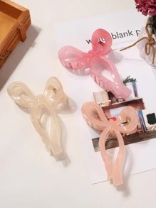 3 件装女士优雅蝴蝶结设计高端大号发夹适合后脑勺可爱粉色配饰情人节 - 彩色 - 查看 2