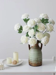 1pc Plastic Artificial Flower - White - View 3