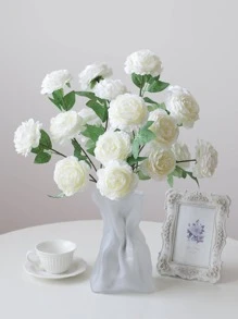 1pc Plastic Artificial Flower - White - View 1