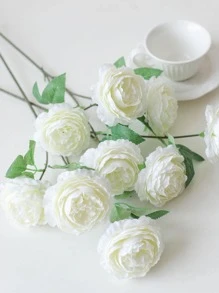 1pc Plastic Artificial Flower - White - View 5
