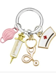 Stethoscope Charm Keychain - Multicolor - View 1