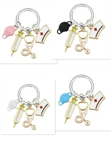 Stethoscope Charm Keychain - Multicolor - View 2