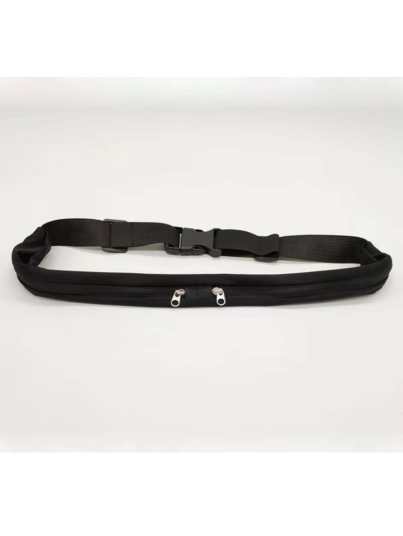 1pc Black Polyester Waterproof Running Waist Bag - Black - View 1