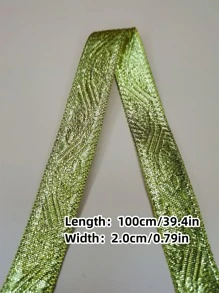1 Roll Polyester 2.0cm Dark Wavy Jacquard Ribbon With Gold Metallic Style Clothing Decorative Accessory Material (1 Meter) - Gold - View 2
