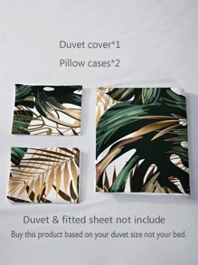 Tropical Print Duvet Cover Set Without Filler - Multicolor - View 7