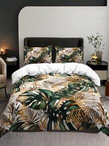 Tropical Print Duvet Cover Set Without Filler - Multicolor - View 5