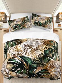 Tropical Print Duvet Cover Set Without Filler - Multicolor - View 8