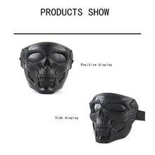 Skull Design Plastic Windproof Cycling Face Cover With Glasses - Black - View 3