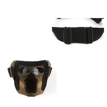 Skull Design Plastic Windproof Cycling Face Cover With Glasses - Black - View 6
