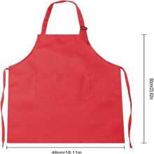 兒童圍裙和廚師帽可調節兒童廚師圍裙帶口袋適用於烹飪烘烤繪畫 - 黑色 - 查看 2