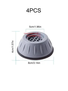 Set de 4 almohadillas de plástico para los pies de la lavadora, almohadillas antirruido modernas para el hogar - Gris - Ver 2