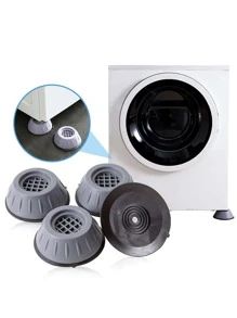 Set de 4 almohadillas de plástico para los pies de la lavadora, almohadillas antirruido modernas para el hogar - Gris - Ver 1