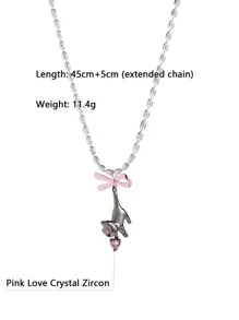 PARERTQH 貓吊墜項鏈 - 黑色 - 查看 4