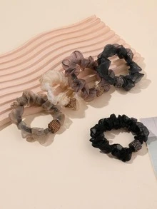 5 piezas Goma de pelo unicolor - Multicolor - Ver 1