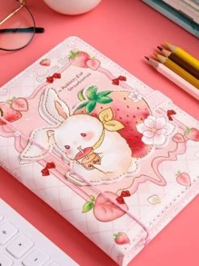 1 pieza Cuaderno con estampado de conejo de dibujos animados - Multicolor - Ver 4