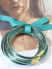 chiếc thời trang và đơn giản trong suốt với bụi lấp lánh, thích hợp cho hàng ngày, tiệc tùng, lễ hội và tặng quà vào mùa hè - màu xanh lá - Xem 3