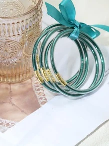 chiếc thời trang và đơn giản trong suốt với bụi lấp lánh, thích hợp cho hàng ngày, tiệc tùng, lễ hội và tặng quà vào mùa hè - màu xanh lá - Xem 4