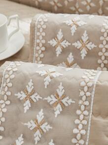 1 pièce Serviette De Canapé À Broderie Fleur