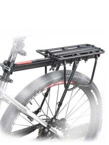 1入組黑色鋁合金騎行自行車行李架