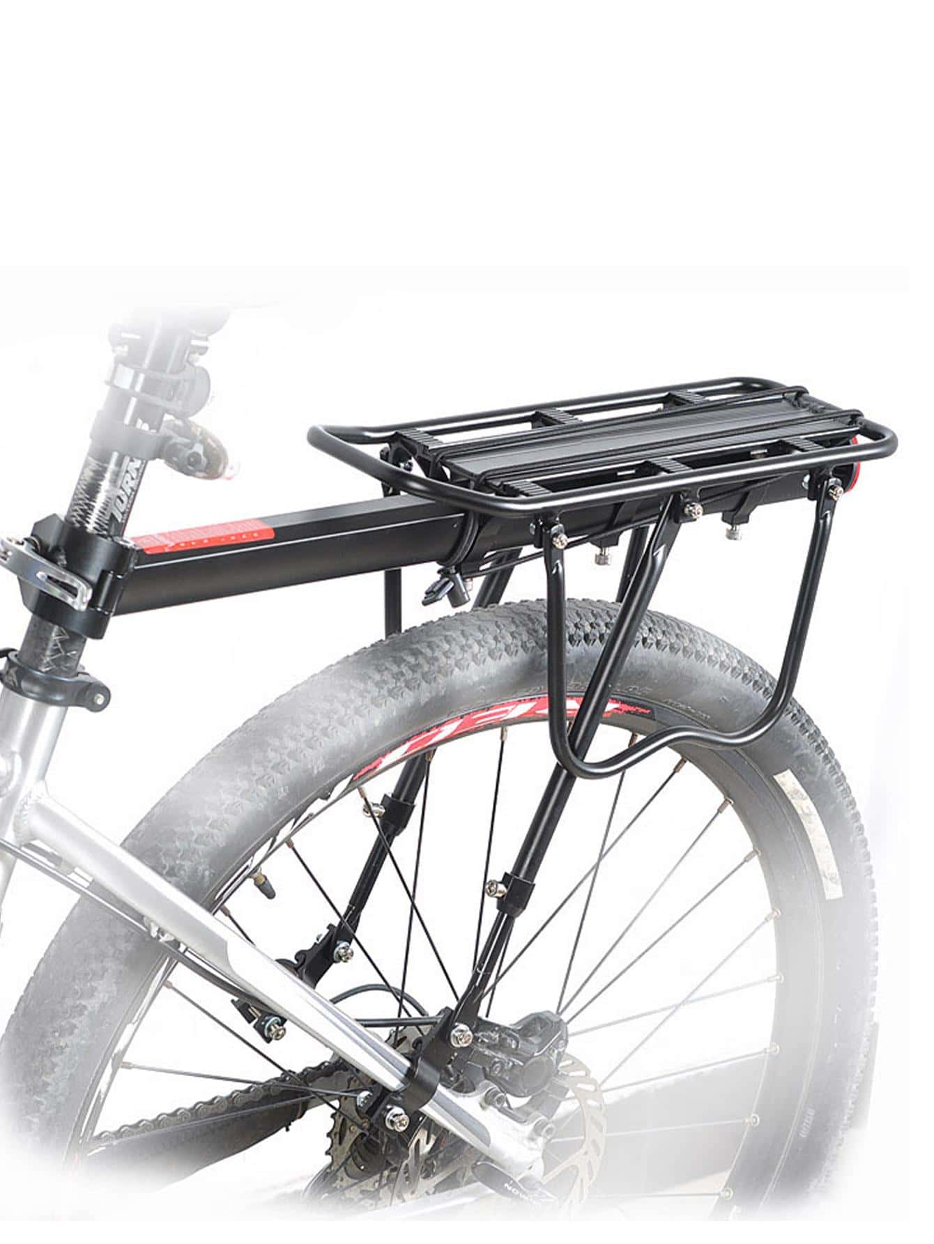 1入組黑色鋁合金騎行自行車行李架