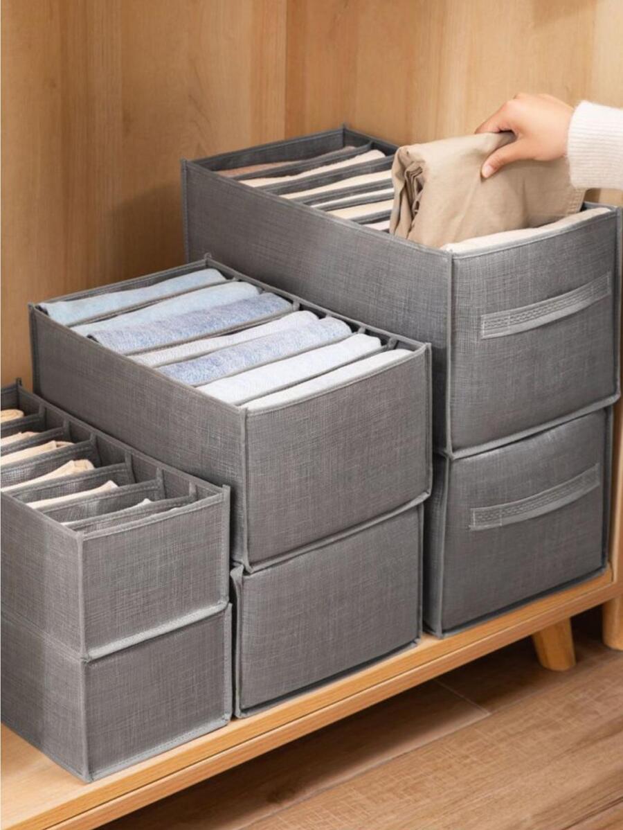 1 hộp đựng quần áo trơn - Xám - Xem 1