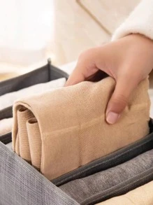 1 hộp đựng quần áo trơn - Xám - Xem 2