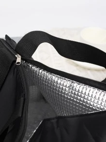 1pc Cartoon Bear Pattern Lunch Bag - Black - View 6