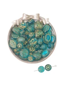 1套時尚圓形和花朵設計DIY珠子適合女士DIY首飾製作 - 綠色系 - 查看 5