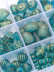 1套時尚圓形和花朵設計DIY珠子適合女士DIY首飾製作 - 綠色系 - 查看 2