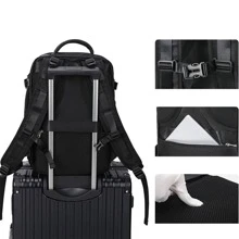 Ba lô du lịch 16 inch Thể thao ngoài trời chống nước Túi đeo vai đôi thông thường 15,6 inch có cổng sạc và ngăn đựng giày - màu đen - Xem 3