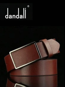 1條男士實色時尚腰帶，適用於送禮或工作穿著 - 棕色 - 查看 2