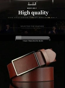 1條男士實色時尚腰帶，適用於送禮或工作穿著 - 棕色 - 查看 5